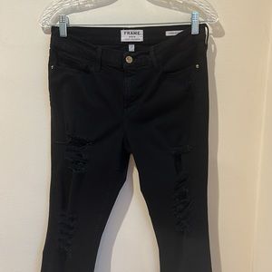 Frame Denim Le Skinny de Jeanne Black Ripped Women’s Jeans Size 31